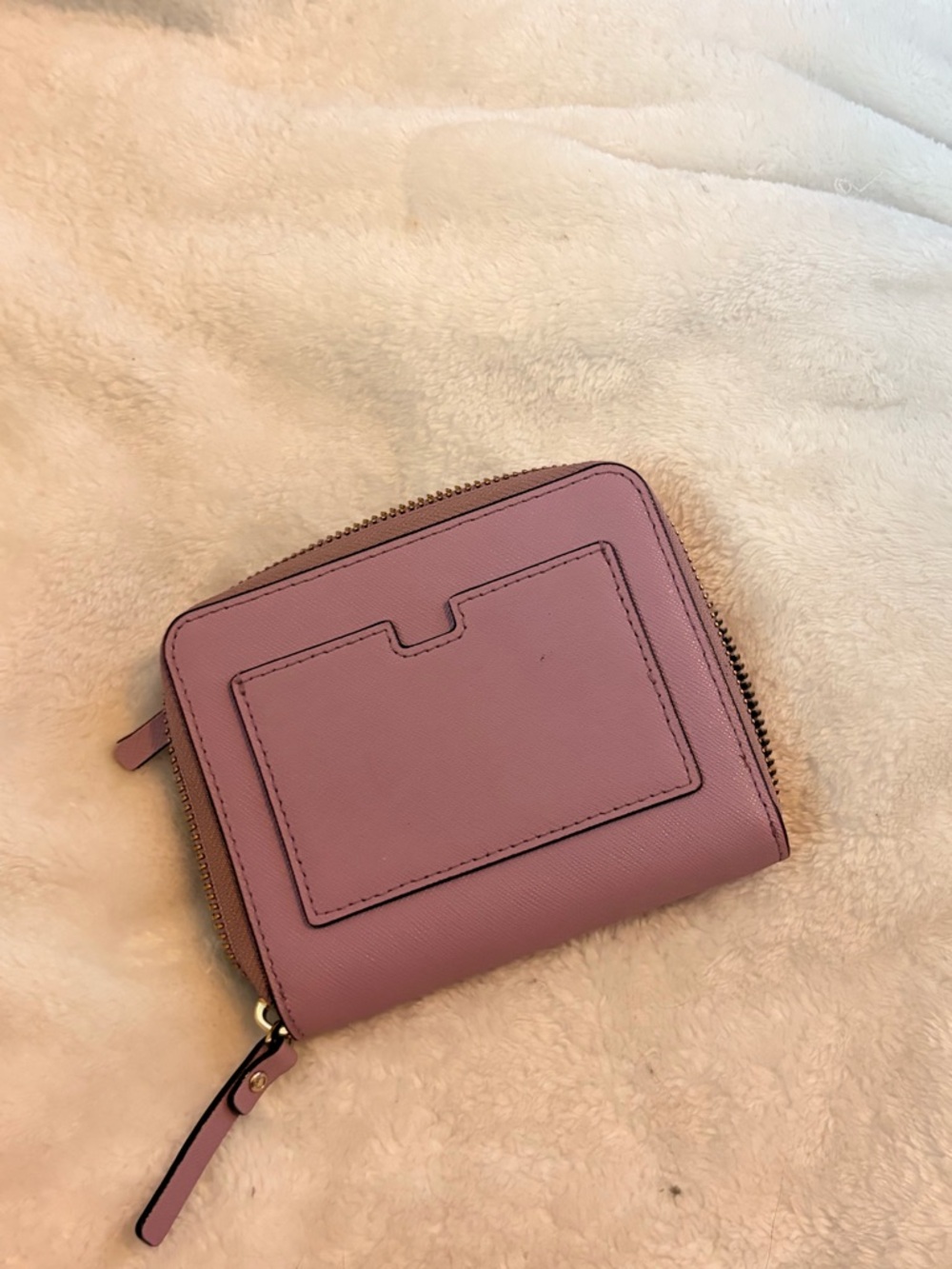 kate spade Light Mauve Zip Around Saffiano Wallet with Gold Hardware - Picture 5 of 5